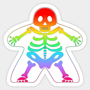 Skeleton Meeple - Rainbow Sticker